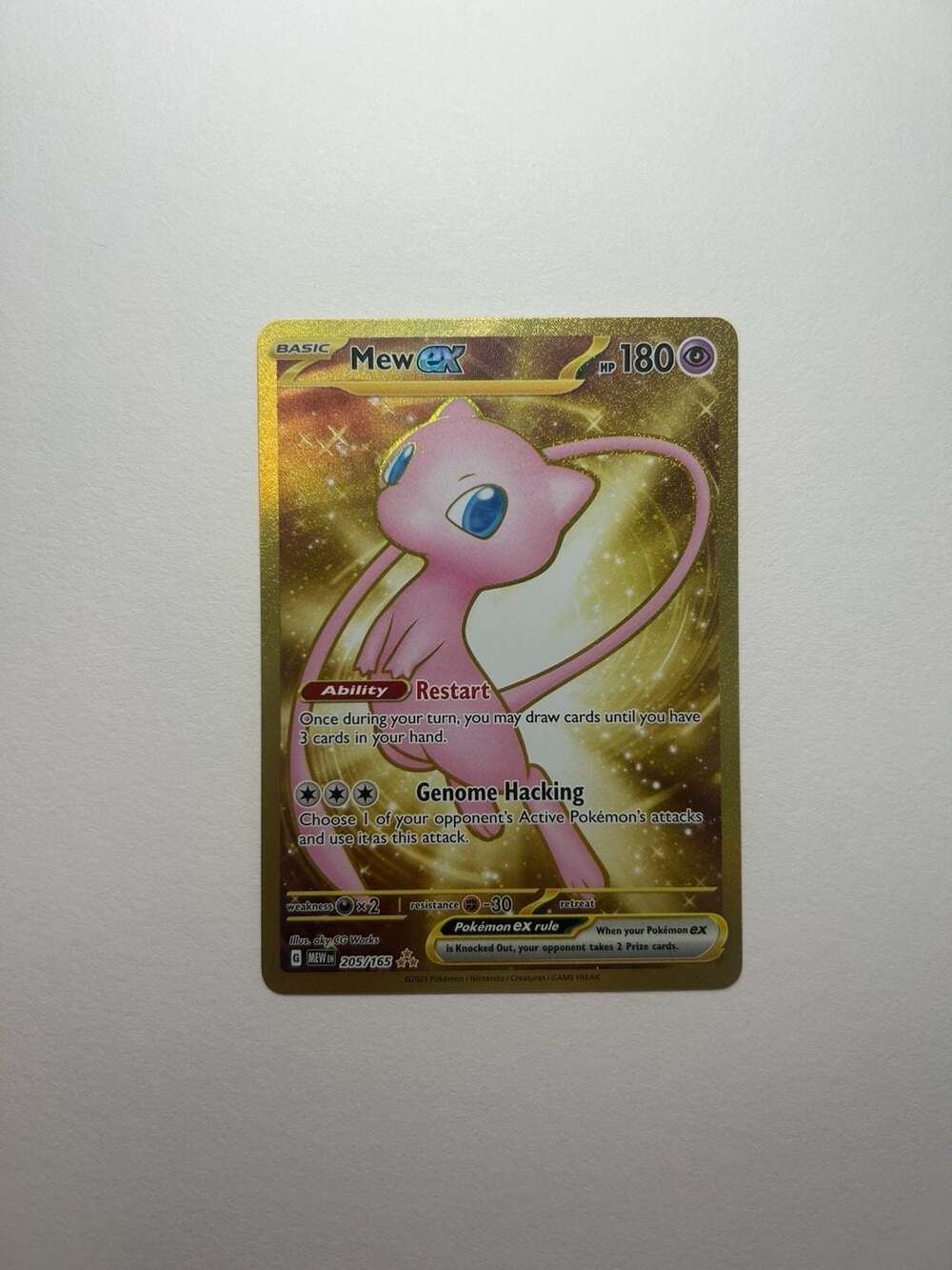 Pokémon Mew ex #205/165 Gold Hyper Rare - Scarlet & Violet 151